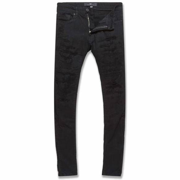 NEW JORDAN CRAIG men's ross pinnacle denim jean in jet black - Picture 4 of 5